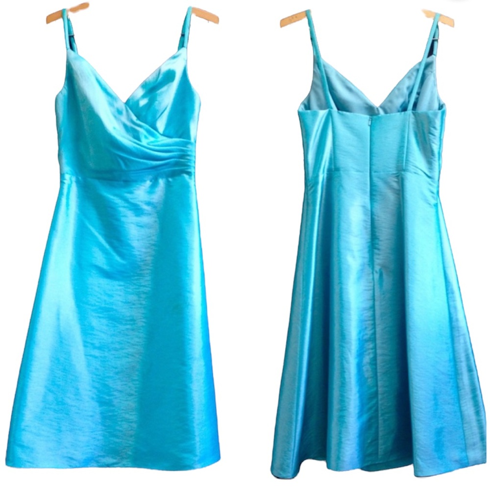Da Vinci A-Line Iridescent Teal A line Dress, Sz 4 or 6